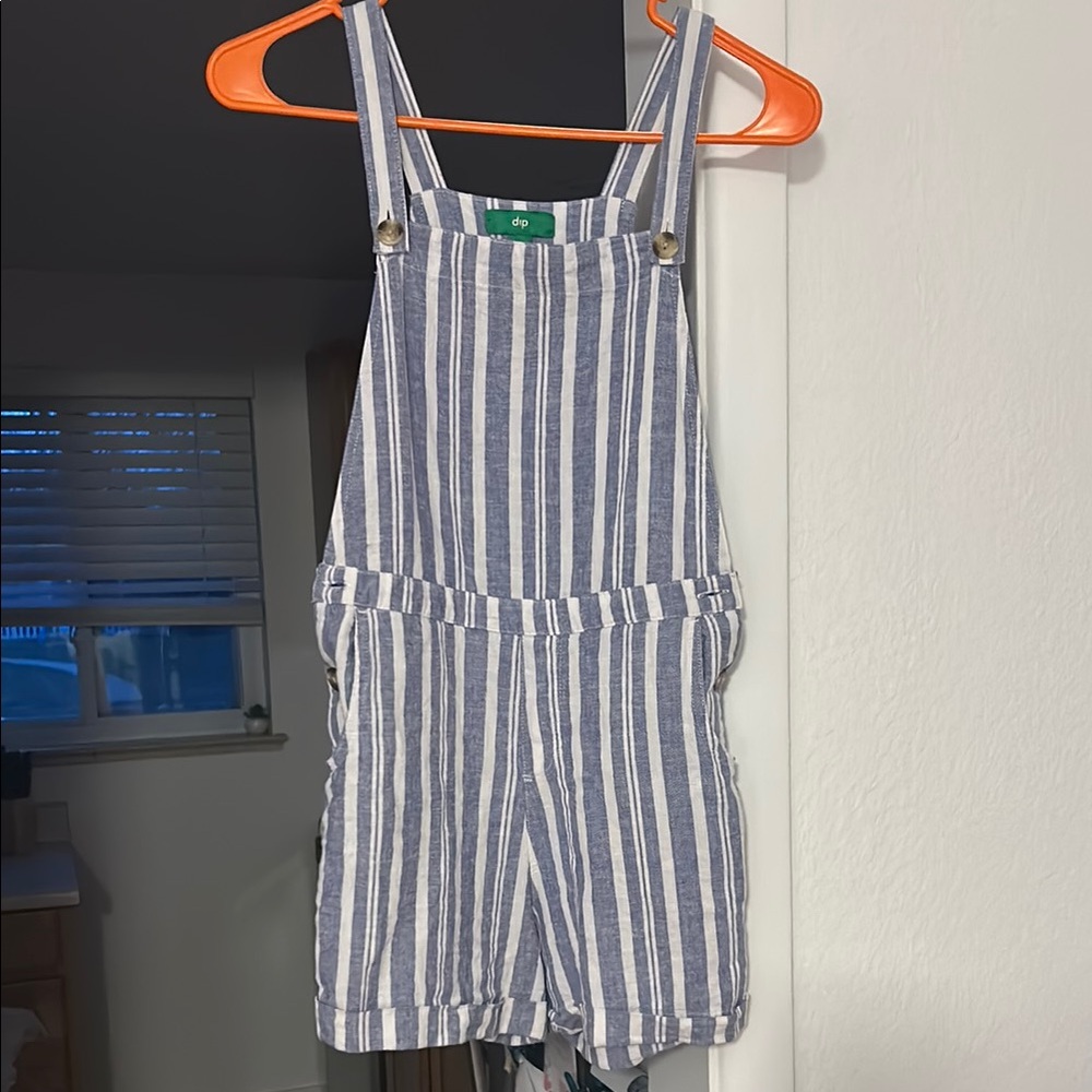 Striped Blue Kids Overalls